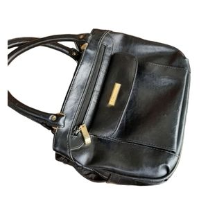 Unbranded black purses with multiple pockets, cosmetics bag & credit card holder